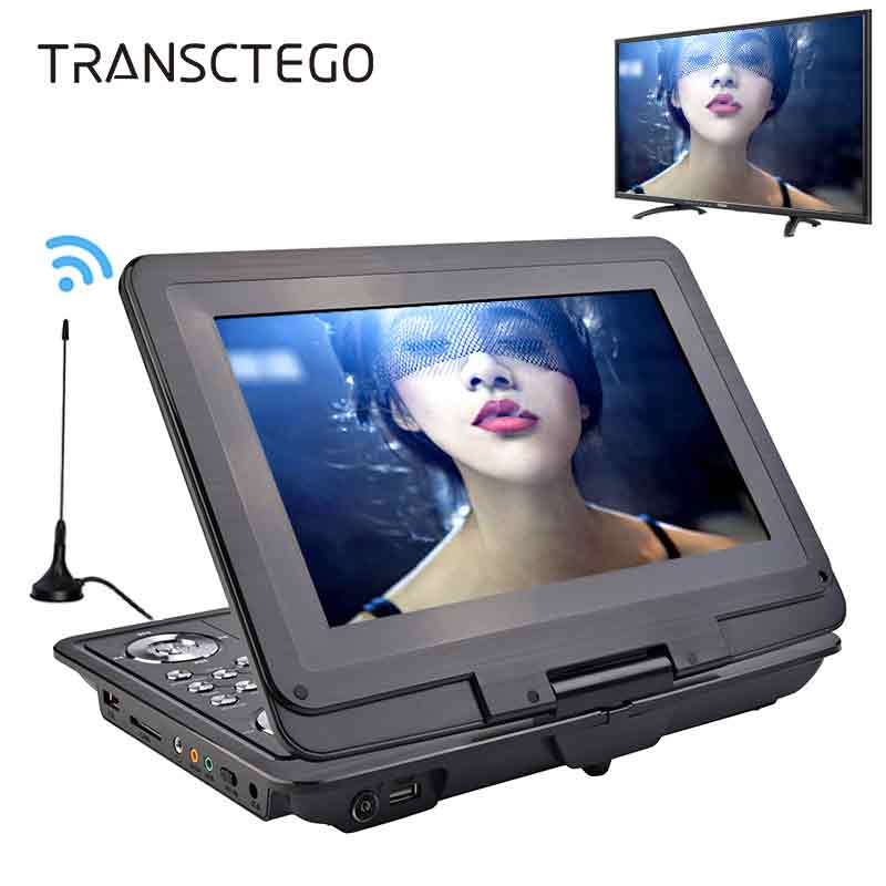 TRANSCTEGO DVD Player Portable Car TV 13.9 Inch Big players LCD Screen For Game FM DVD VCD CD MP3 MP4 with Gamepad TV Antenna