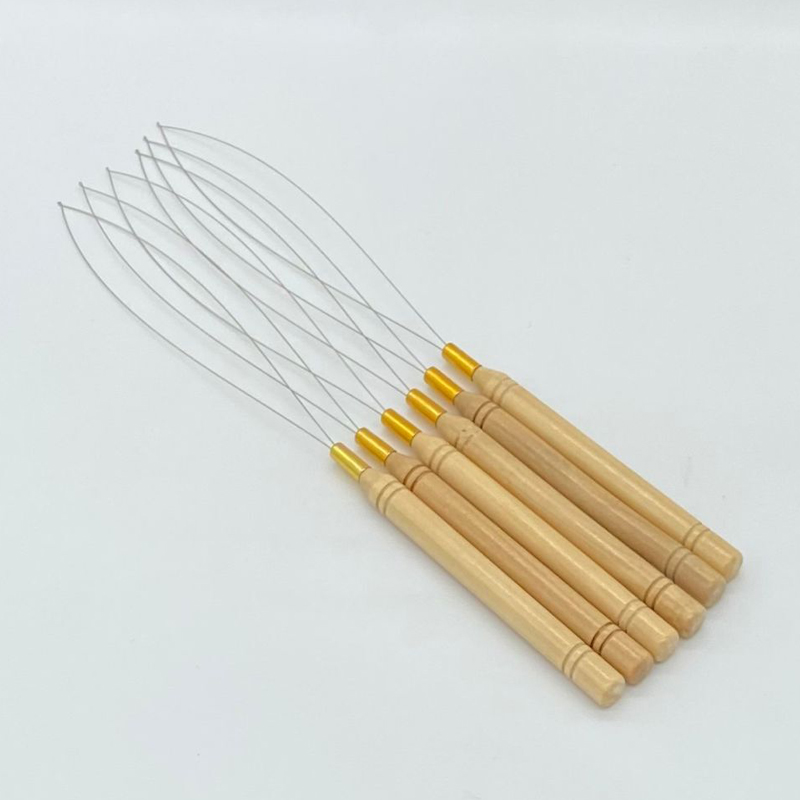 40 PCS/Lot Wooden Handle Pulling Needle /Loop Needle Hair Extensions,Hair Extension Tools