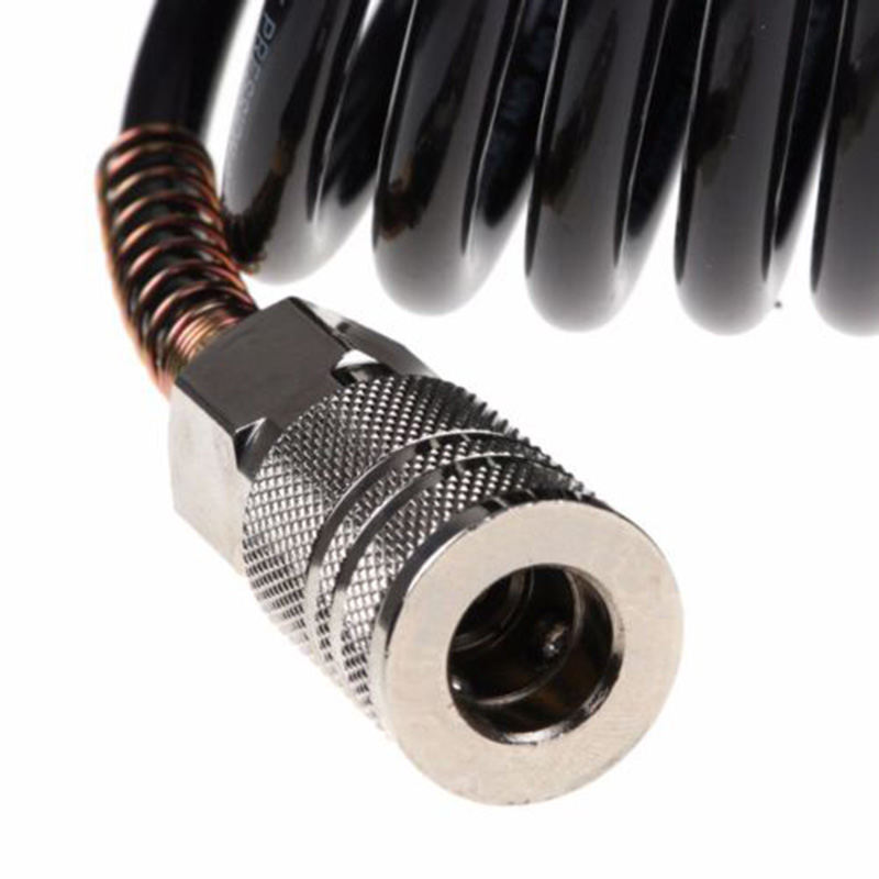 1 Piece 1/4 Inches 200 PSI Quick Coupler Tube Black Air Hose Fitting Coil Pneumatic Compressor Tool Parts