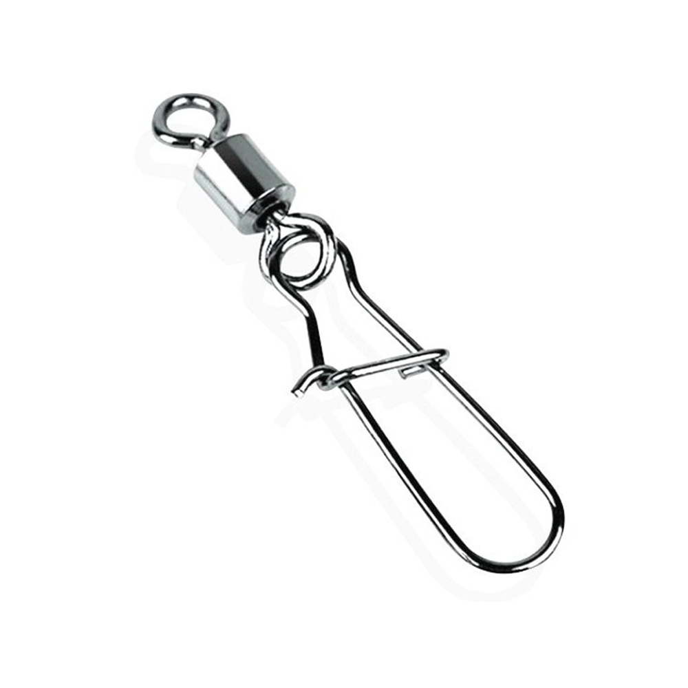 50pcs Fishing Accessories Eight-ring Connector Stainless Steel Snap Fishhook Swivels Tackle for Hooks Fishing 2/4/6/8/10/12/14#
