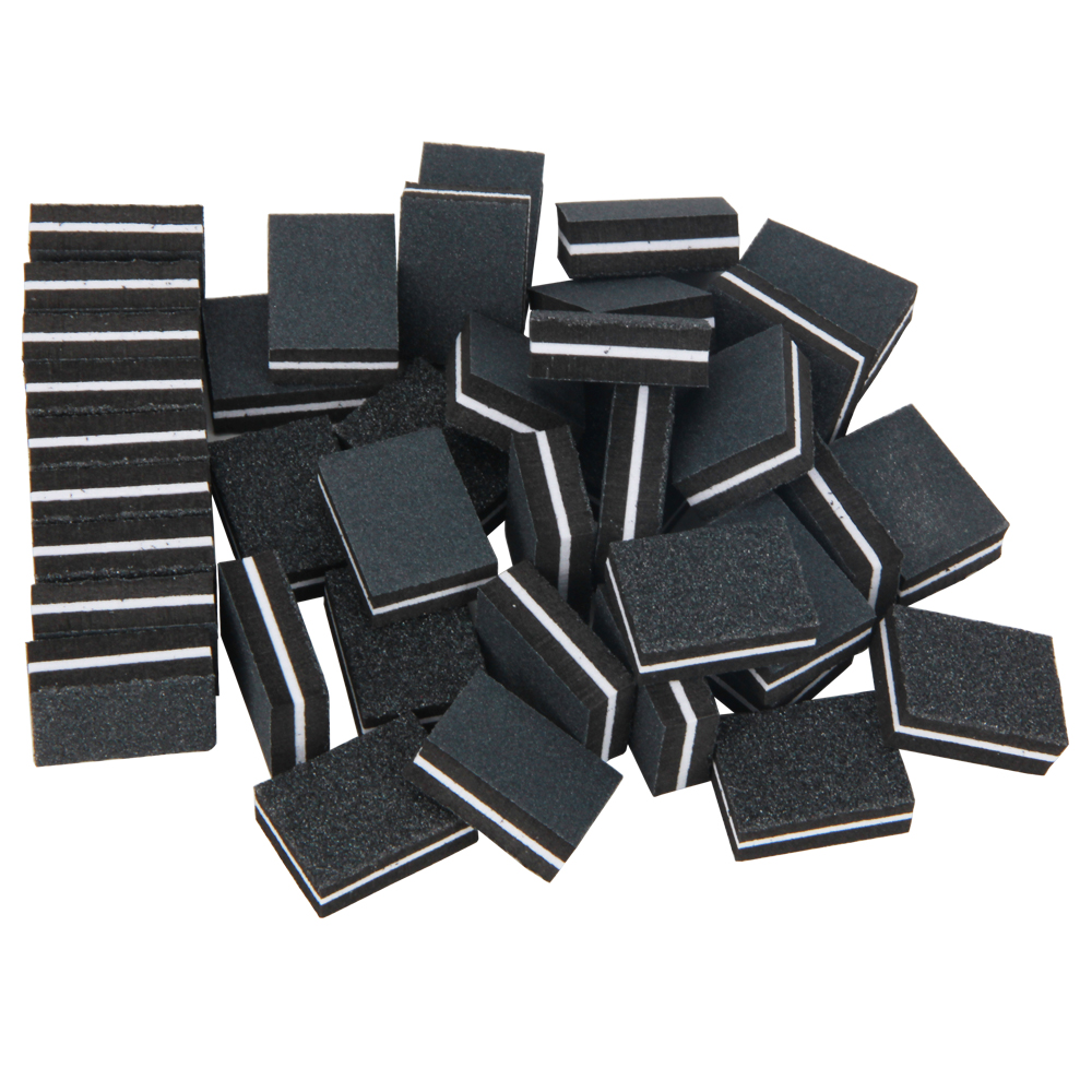 20Pcs Black Nail Buffer Block Professional Sponge Mini Nail File 100/180 Double Side Sandpaper Nail UV Polisher Manicure Tools