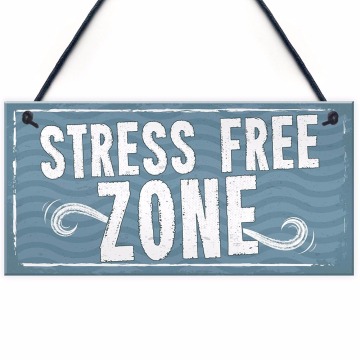 Meijiafei Stress Free Zone Man Cave Shed SummerHouse Sign Hot Tub Home Wall Door Plaque Sign 10