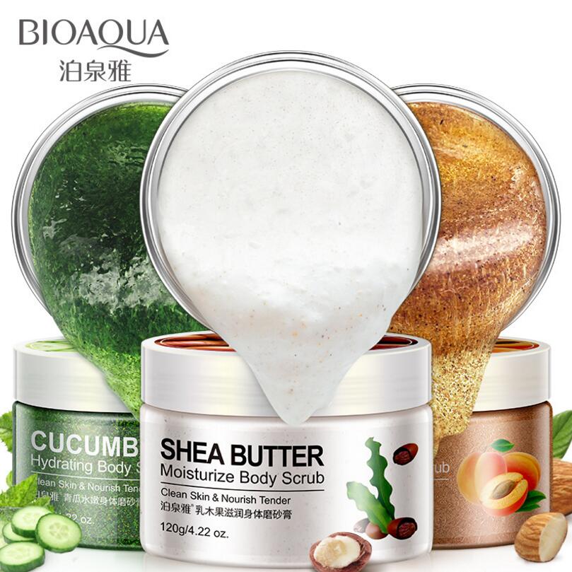 BIOAQUA Natural Organic Body Scrub Exfoliator Exfoliating Cream Moisturizing Whitening Peeling Bath Cream 120g