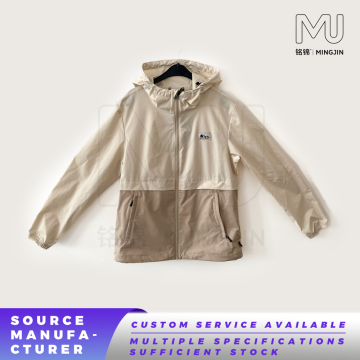 Men Two‑Tone Hooded Outdoor Windbreaker Jacket