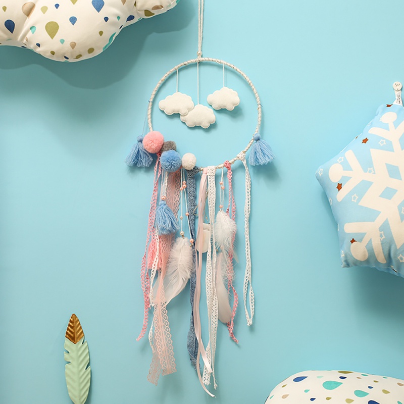 Nordic Wind Chimes Handmade Indian Dream Catcher Net With Feathers Wall Hanging Dreamcatcher Craft Gift Kids Home Decoration