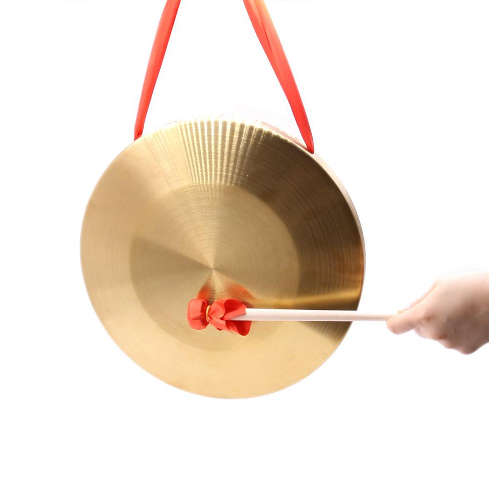 15.5cm/6inch Mini Hand Copper Gong Cymbal with Wooden Drumstick Mini Slamming Musical Instruments Kid Music Toy