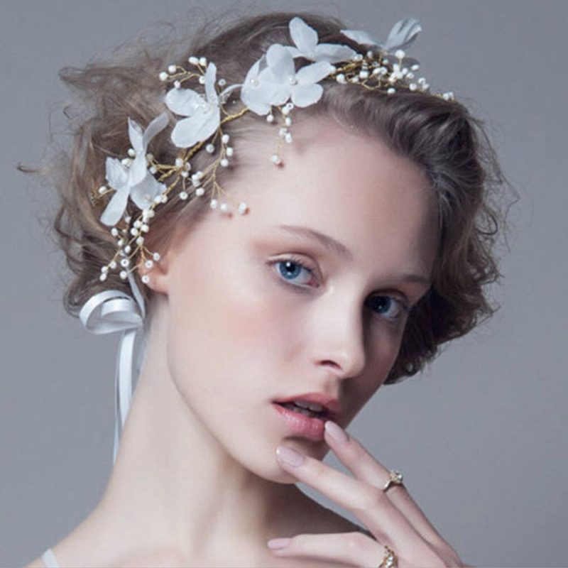 Crystal Pearl Hair Belt Wedding Bridal Hair Ornaments Hair Jewelry Decorations for Brides Wedding Hair Accessories