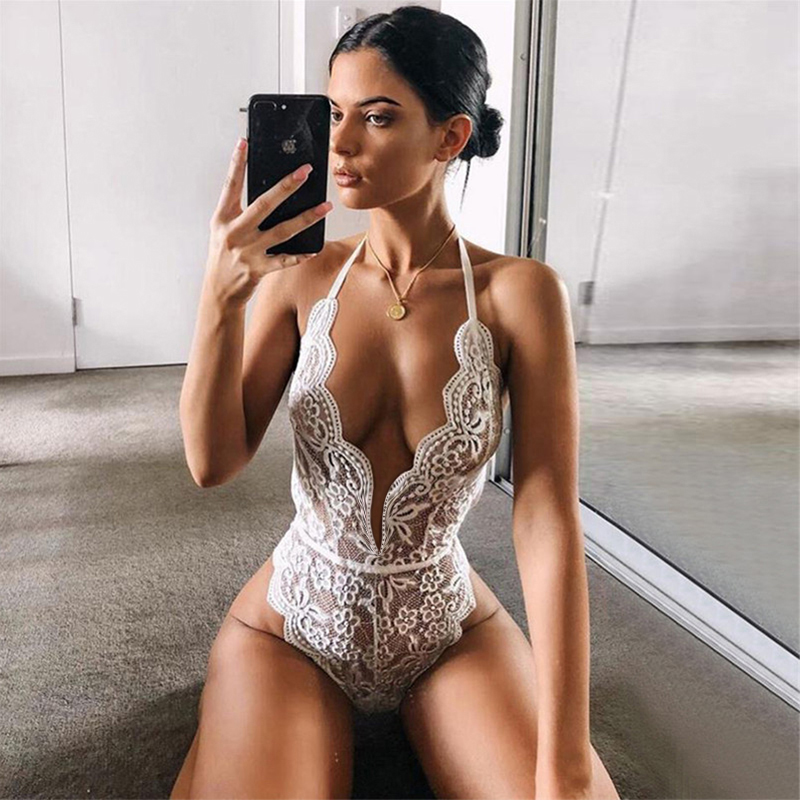 Sexy Shop For Women Lace Bra Exotic Apparel Lingere Set Erotic Underwear American Clothing Siamese Babydoll V-neck Sex Nightwear