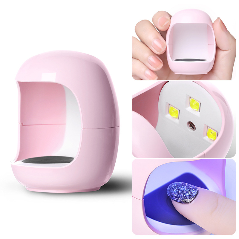 3W LED Mini Nail Lamp Egg Shape Timing Phototherapy Nail Gel Dryer Lamp USB Interface Intelligent Induction Manicure Light