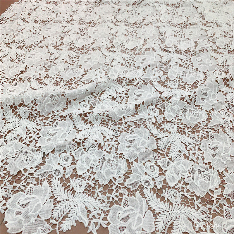2020 Latest Gorgeous Off White Guipure DIY High Quality nigerian lace fabric bridal wedding dress french lace fabric