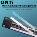 ONTi 19in 1U Rack 24 Port CAT6 Shielded Patch Panel RJ45 Network Cable Adapter Keystone Jack Ethernet Distribution Frame