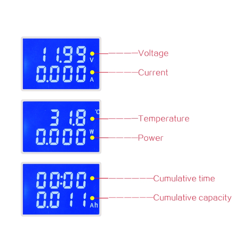 DC 0-100V 10A LCD Display Digital Voltmeter Ammeter Wattmeter Voltage Current Power Meter Volt Detector Tester 12V 24V 1000W