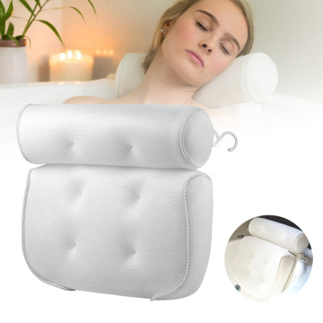 3D mesh spa bathtub pillow with suction cup neck and back support bathroom accessories waterproof SPA head pillow bath pillow