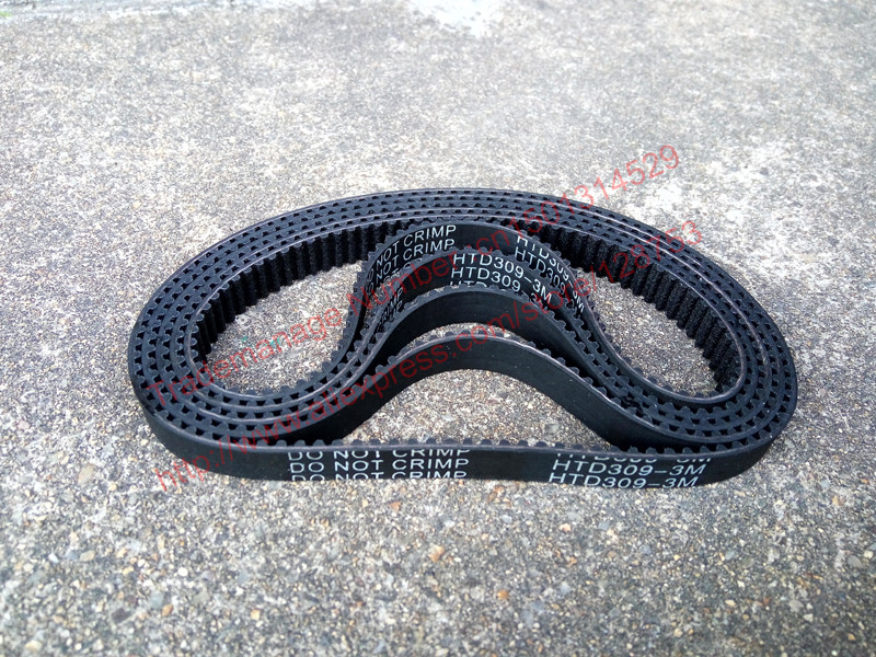 5 pieces/pack HTD3M timing belt length 309mm teeth 103 width 9mm rubber closed-loop 309-3M for shredder S3M 309 HTD 3M pulley