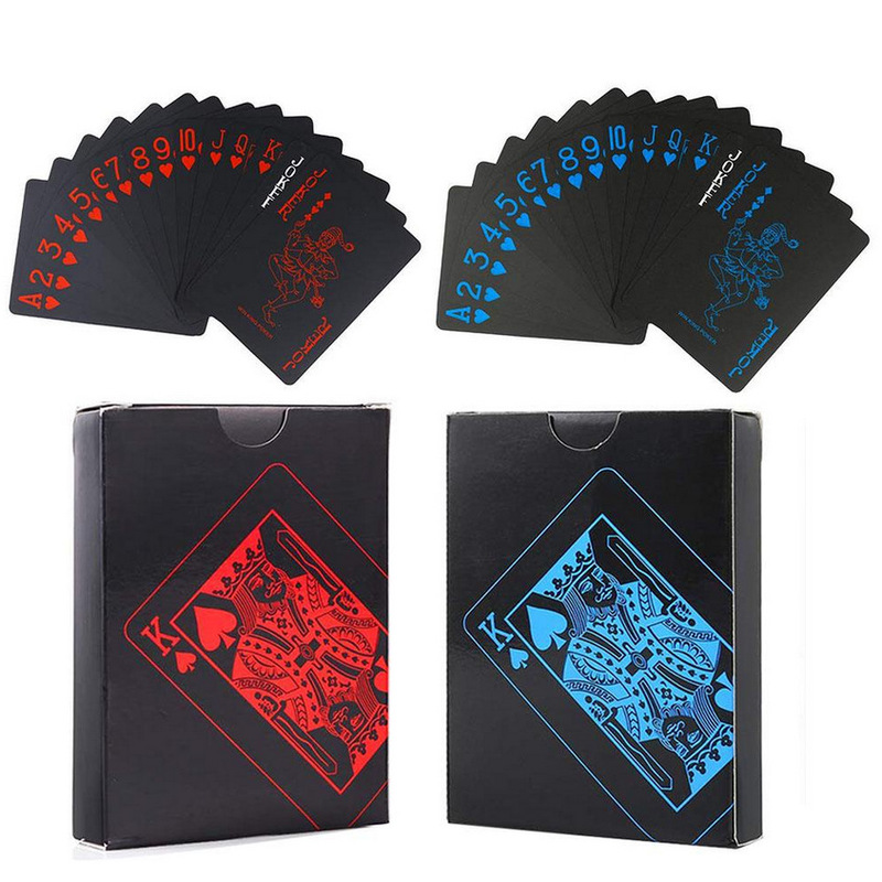 High Quality 100% Waterproof PVC Black Plastic Texas Hold'em Playing Cards Poker Game Magic Team Board Games Card Blackjack