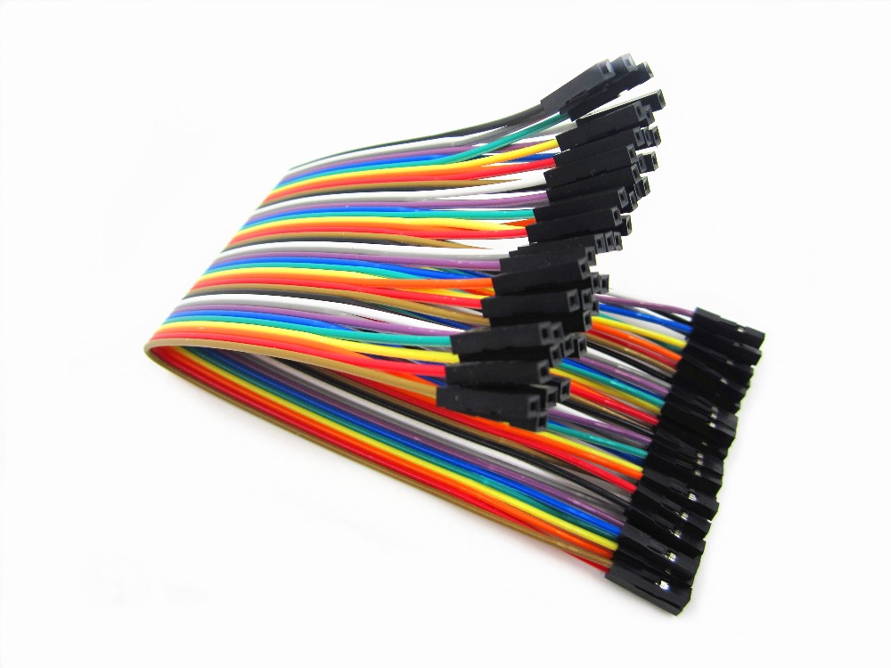 40pcs=1ROW in Row Dupont Cable 20 cm 2.54mm 1pin 1p-1p Female to Female Jumper Wire Wholesale