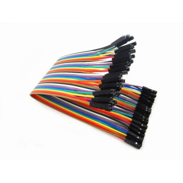 40pcs=1ROW in Row Dupont Cable 20 cm 2.54mm 1pin 1p-1p Female to Female Jumper Wire Wholesale