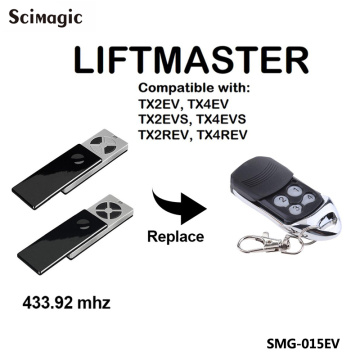 scimagic Liftmaster TX2EV TX4EV TX2EVS TX4EVS TX4UNIS garage door gate opener remote control 433mhz 433.92mhz controls