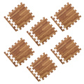 18Pcs Thick Floor Tiles Foam Mats Kid Crawling Mat - Dark Wood Grain Flooring