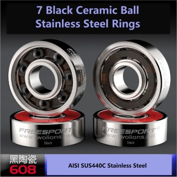 FreeSport 608 ABEC9 Hybrid Black Ceramic Stainless Steel Bearings For Inline Roller Skates Skateboard Scooter Wave caster board