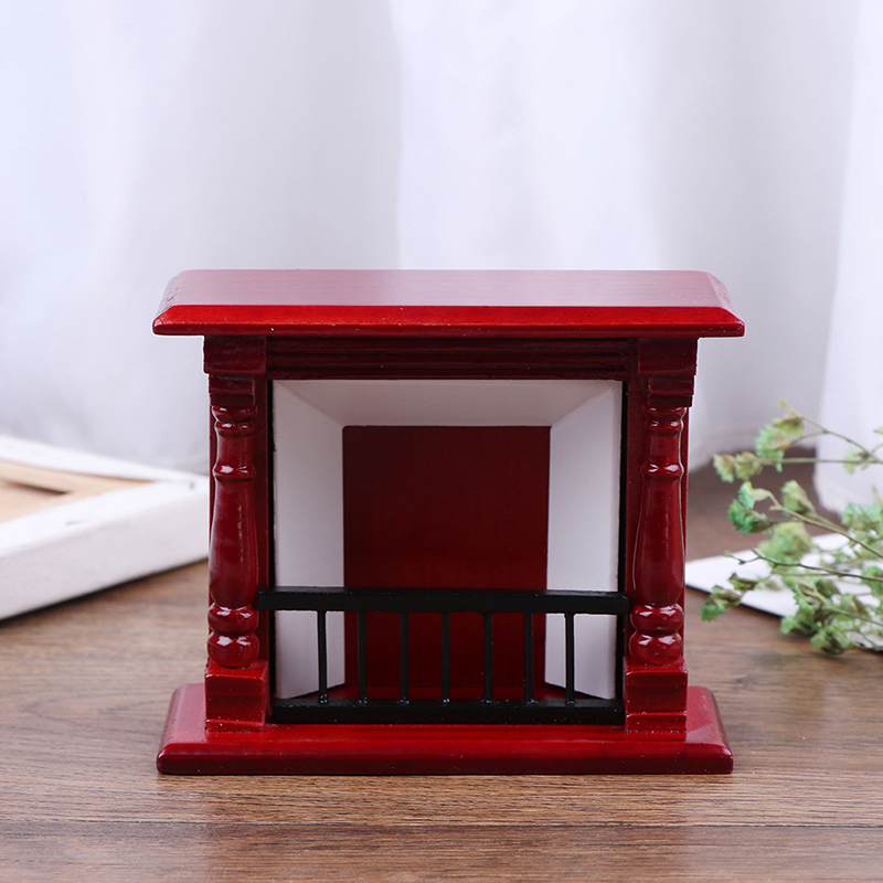 1/12 Toys Mini Wood Fireplace Decoration Miniature Furniture Toys Dolls House Accessories