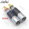 New 2/4PCS Copper Carbon Fiber Rhodium Plating Audio Adaptor RCA Female to XLR 3Pin Male/Female Audio Adapter Connector