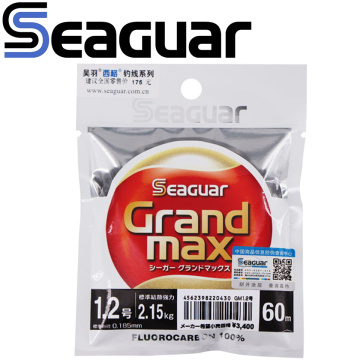 SEAGUAR Fishing Line Grandmax MAX 60M 100% FLUOROCARBON Fishing Line 0.65KG-13KG Power Good Light Transmission Wear resistant