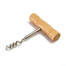 Modern Wooden Handle T Shape Manual Wine Corkscrew