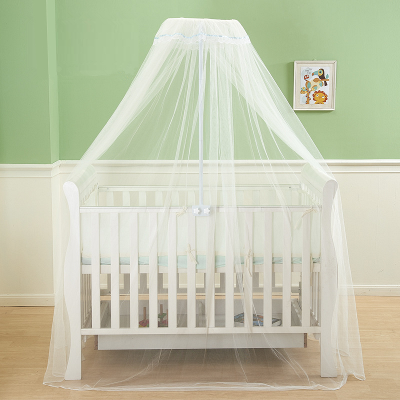 Summer 0-3 Years Baby Bed Crib Netting Hung Dome Mosquito Net with Holder Self-stand Hanging Net Curtain Kids Infant Bed Canopy