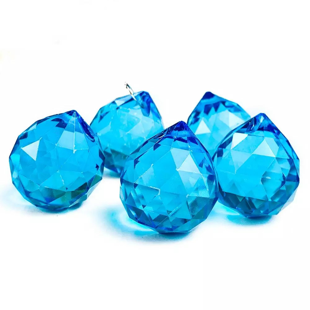 1PC 30mm Blue Crystal Ball Sphere Faceted Gazing Ball Prisms Suncatcher Glass Chandelier Crystal Accessories Pendant Home Decor