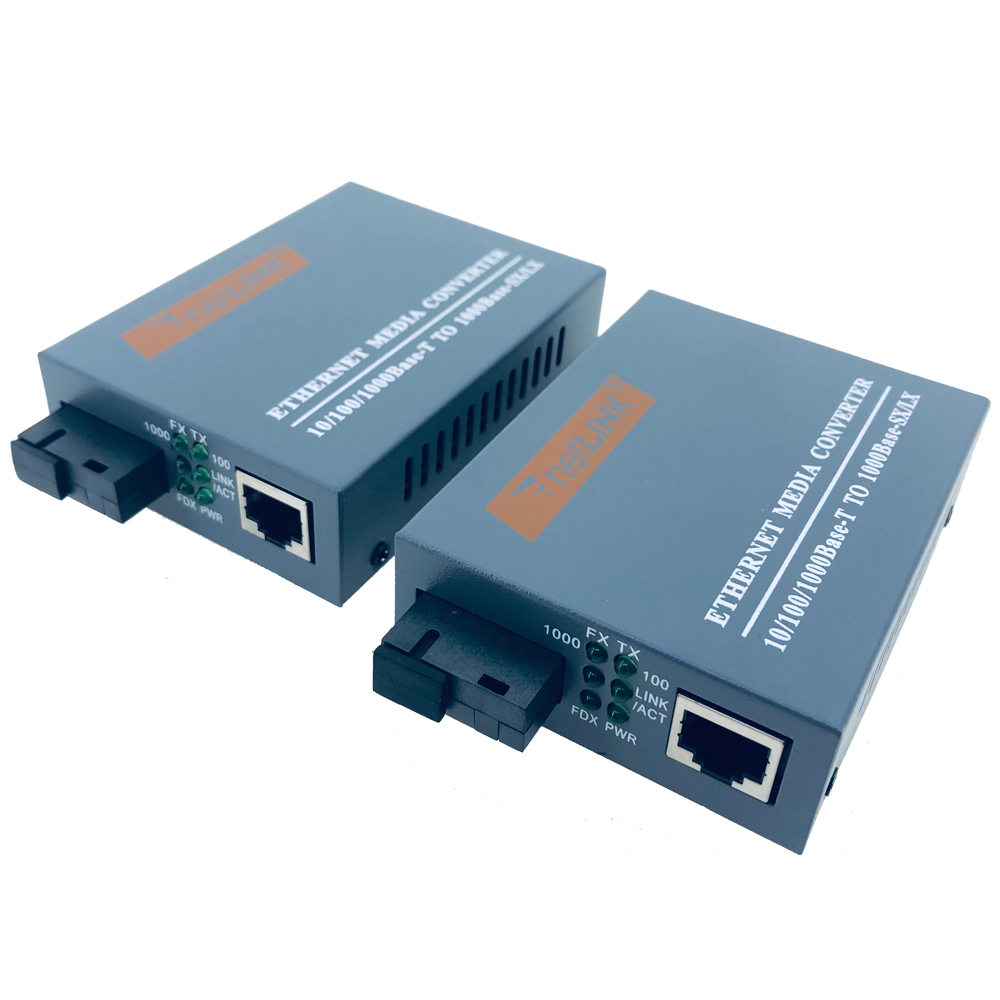 HTB-GS 1 Pair Gigabit Fiber Optical Media Converter 10/100/1000Mbps Single Mode Single Fiber SC Port 20KM External Power Supply