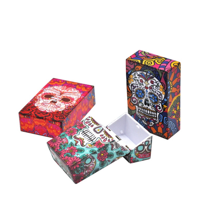 Fancy Design Skull Plastic Soft Portable Cigarette Cases For 20 Cigarette Accessories Men Women Gift Lighters Case Tobacco Box