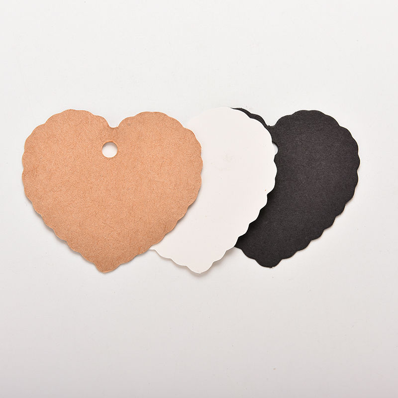 50pcs/100 Pcs Blank Luggage Tags Mini Kraft Paper Heart Greeting Cards Wedding Party Gift Card Label