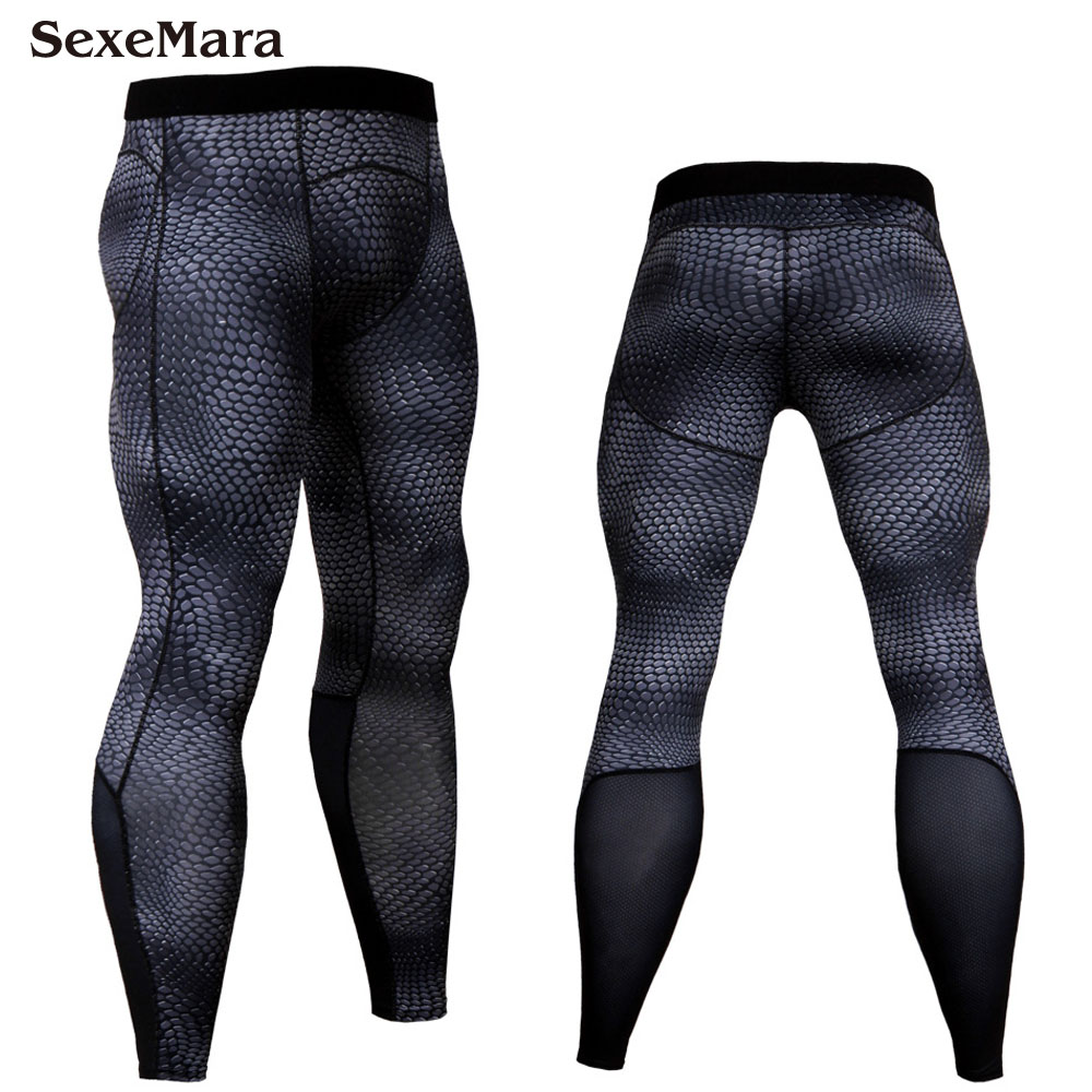 New Men's compression Leggings Running sports Gym Bodybuilding male Tight trousers capris of fitness pants of quick-drying