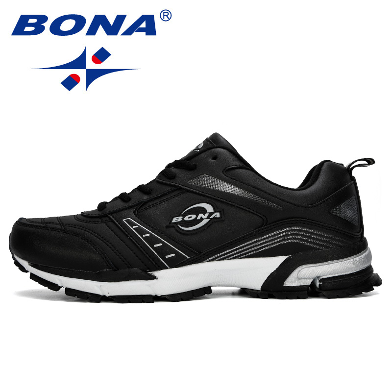 BONA 2019 New Sneaker Lace-up Men Running Shoes Sports Breathable Men's Walking Shoes Athletic Erkek Spor Ayakkabi Comfortable
