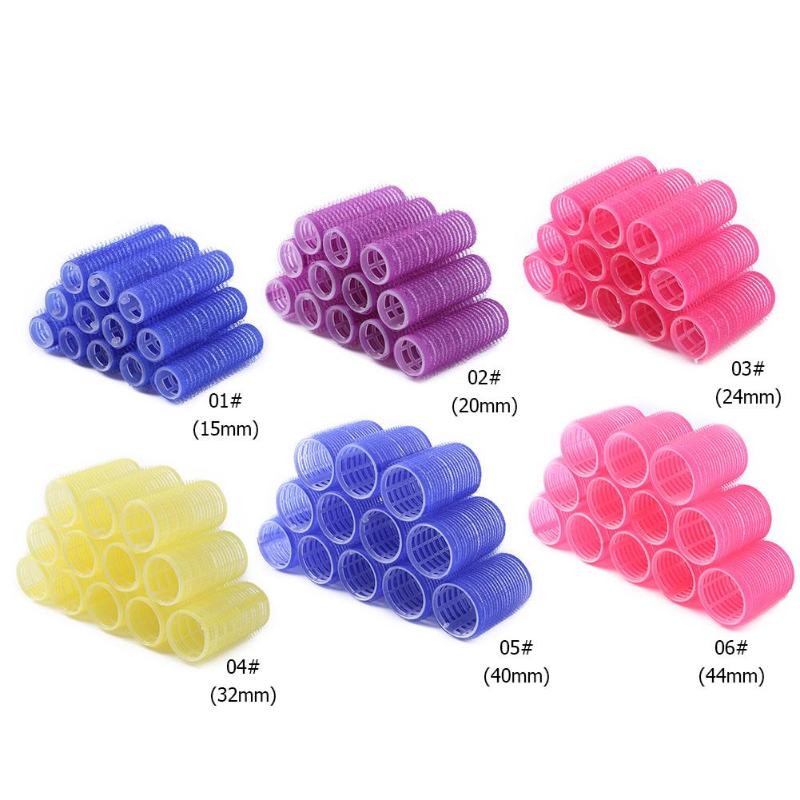 12pcs Self Grip Hair Rollers Cling Any Size Home Salon DIY Hair Styling Tools Hairdressing Hair Curlers Roller 15/20/32/40/44mm