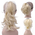 Girl's Claw Synthetic Pony Tail Hair Extensions Women Blonde Ponytail Hairpiece High Temperature Fiber 14Inch Long Horse Tail