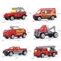 1:64 Car Model Toy Gift Set City Rescue Team Real Metal Classic Gift Bag 6 Collectible Fire Truck Cars Boy Birthday Toys Gift