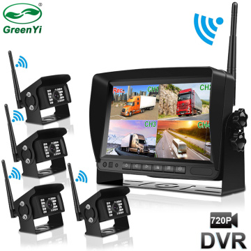 GreenYi Digital Wireless AHD Reverse Backup Camera and AHD DVR Parking Monitor Kit For Truck/Trailer/Bus/RV/Pickups/Trailer