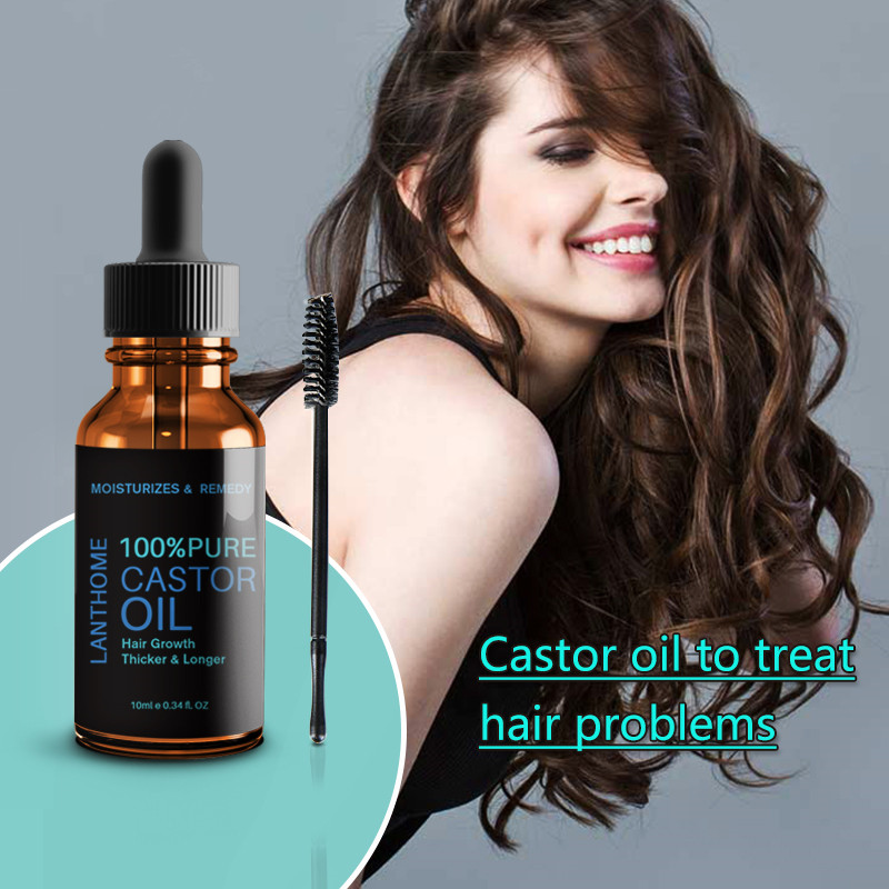 Hair Care Set Black Castor Oil for Natural Hair Growth Essential Oil Organic Eyelash Growth Eyebrow Enhancer Serum Lash Lift