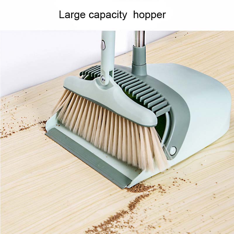 Foldable Windproof Household Broom Dustpan Set Plastic Anti-winding Soft Bristle Floor Sweep Non-Slip Handle Cleaning Brush To