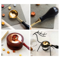Wax seal Stamp Convenient Accessories Sealing Wax Furnace Stove Melting Spoon Retro Wooden Handle Spoon with Warmer Melting Pot