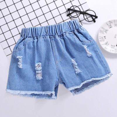 2020 New fashion kid girl jeans short pants cartoon girls shorts summer kids children denim jeans shorts trousers 3-13Y