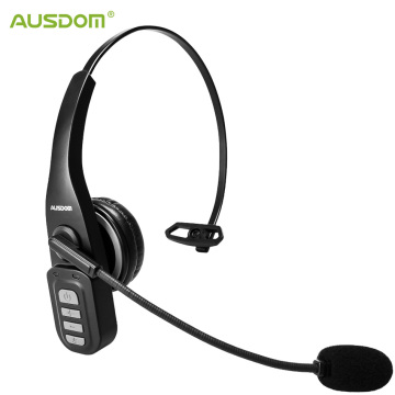 AUSDOM BW01 Wireless Bluetooth 5.0 Telephone Headset With Noise Cancelling Mic 22H Talking Time For Call Center PC Phone