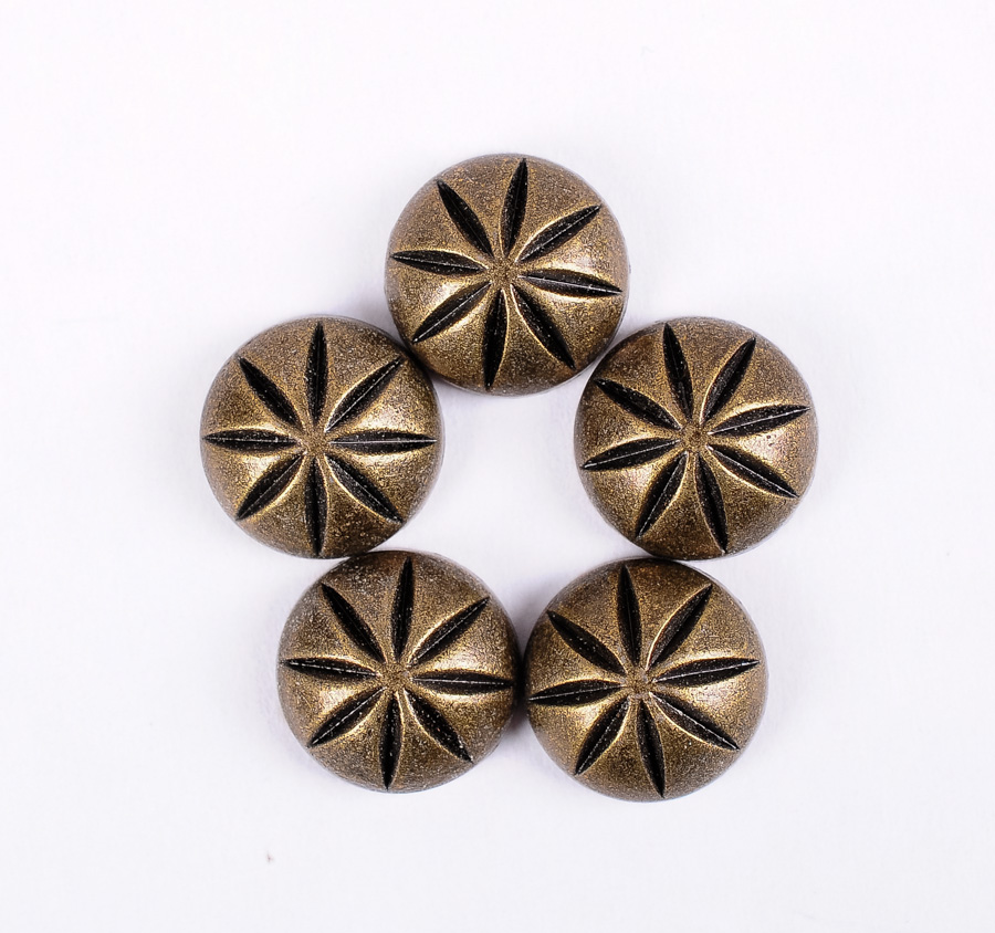 30pc 13MM COPPER DIY LEATHER CRAFT FLORAL ENGRAVED BELT CONCHOS RIVET STUD DECOR