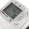 Automatic Digital LCD Display Wrist Blood Pressure Monitor Heart Beat Rate Pulse Meter Measure Sphygmomanometer White Carry