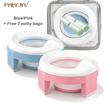 Portable Potty Training Seat for Toddler Kids - Foldable Travel Potty with Travel Bag and Storage Bag