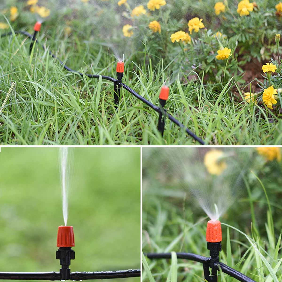 10m-25m DIY Drip Irrigation System Automatic Watering Garden Hose Micro Drip Watering Kits with Adjustable Drippers Irrigating