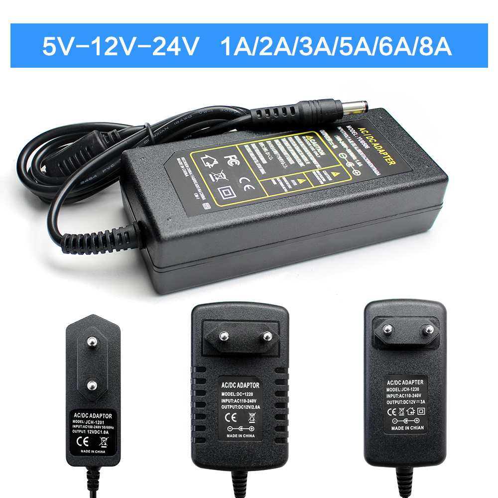 Universal 5V 9V 10V 12V 13V 15V 24V Power Adapter 1A 2A 3A 5A 6A 8A AC 220V To DC 12V 5V 24V Power Adapter For LED Strip Lamp