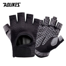 AOLIKES Breathable Fitness Gloves Silicone Palm Hollow Back Gym Gloves Weightlifting Workout Dumbbell Crossfit Bodybuilding